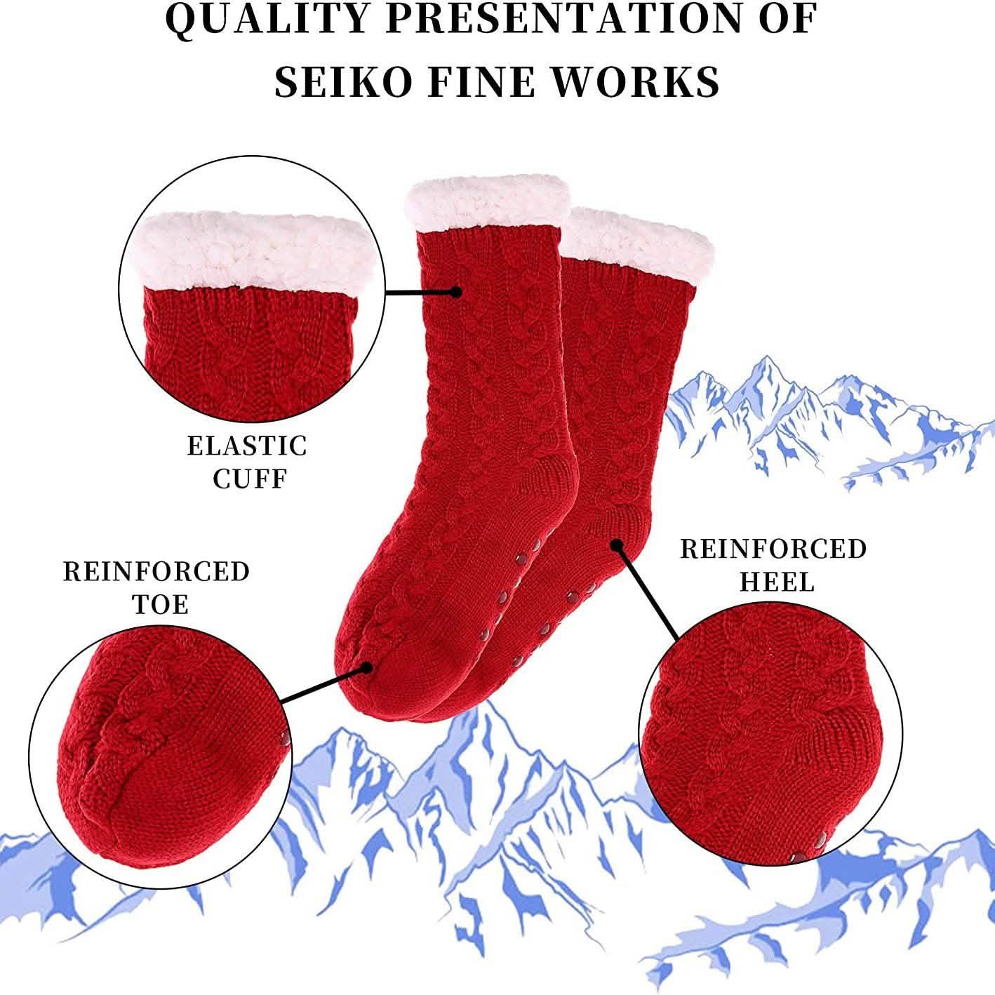 Women's Winter Super Soft Warm Cozy Fuzzy Fleece-Lined with Grippers Slipper Socks DailySale