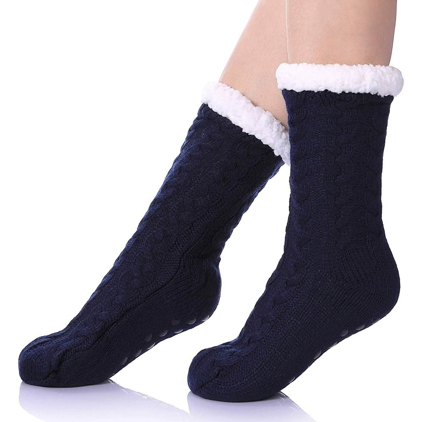 Women's Winter Super Soft Warm Cozy Fuzzy Fleece-Lined with Grippers Slipper Socks DailySale