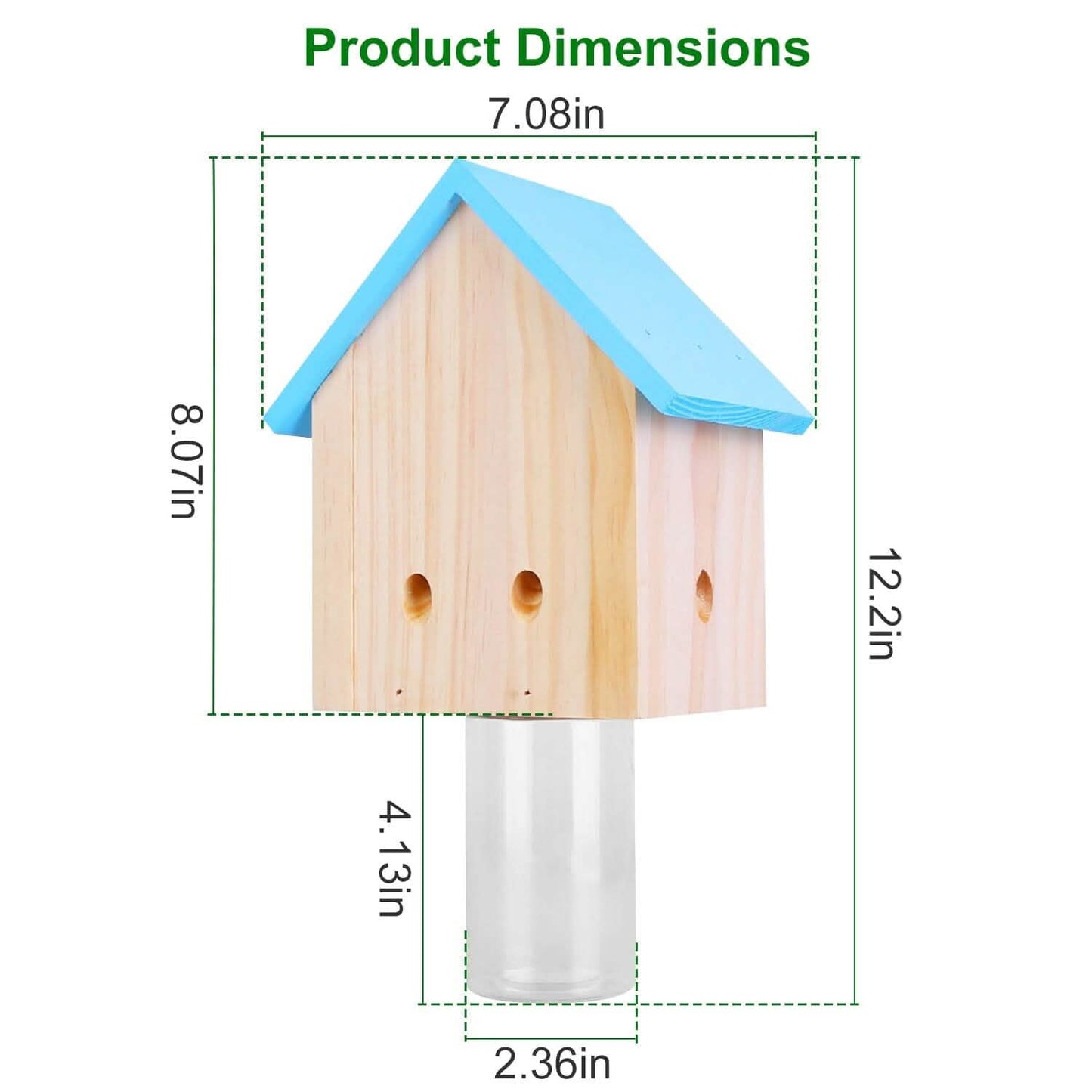 Wood Carpenter Bee Trap Outdoor Natural Pine Wood DailySale