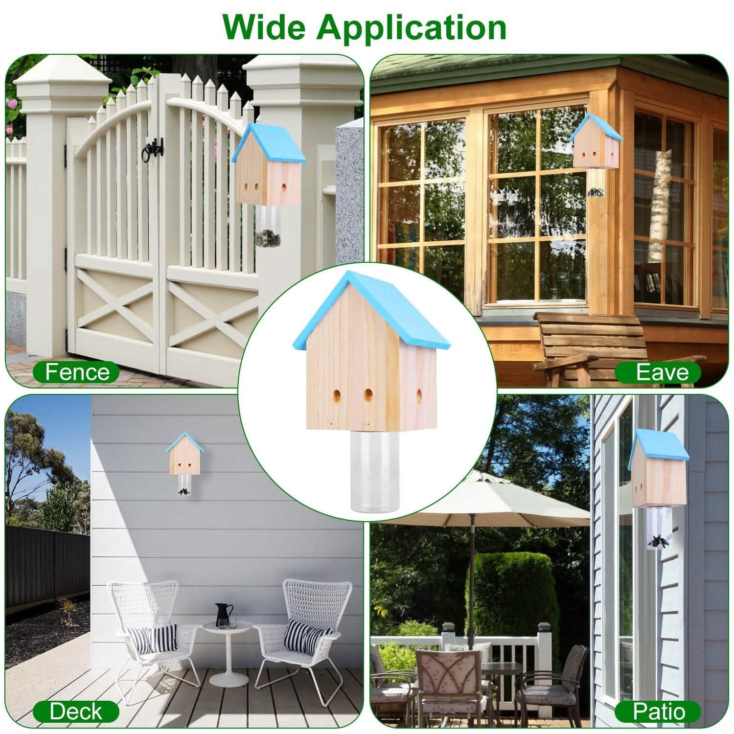 Wood Carpenter Bee Trap Outdoor Natural Pine Wood DailySale