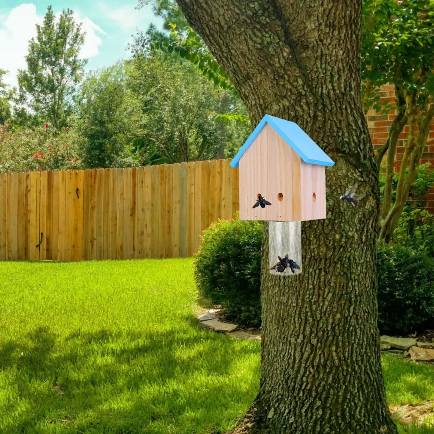 Wood Carpenter Bee Trap Outdoor Natural Pine Wood DailySale