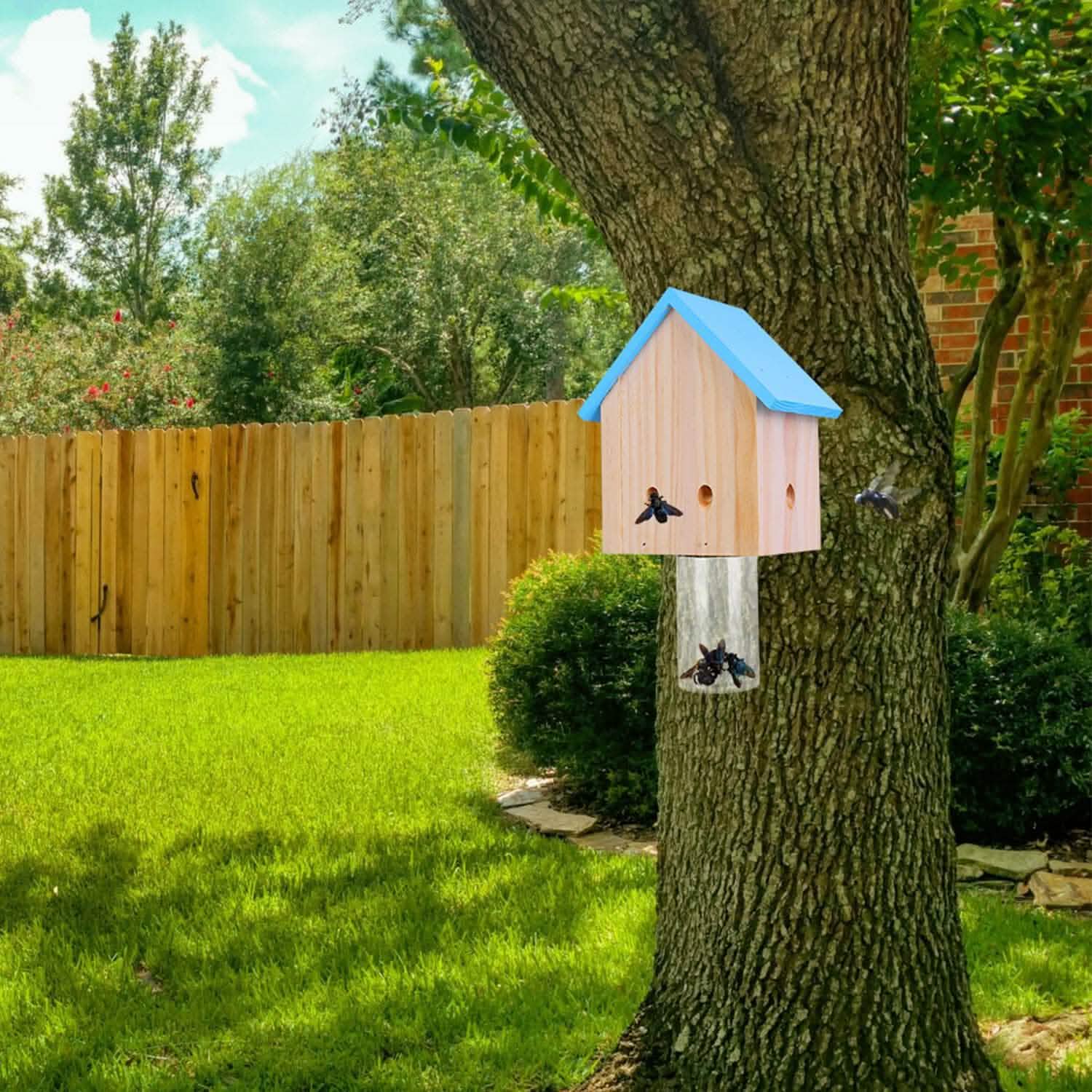Wood Carpenter Bee Trap Outdoor Natural Pine Wood DailySale