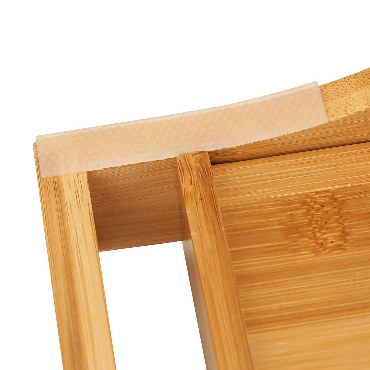 Wooden Bathtub Tray with Wine Glass Slot Phone Tray Book Holder DailySale