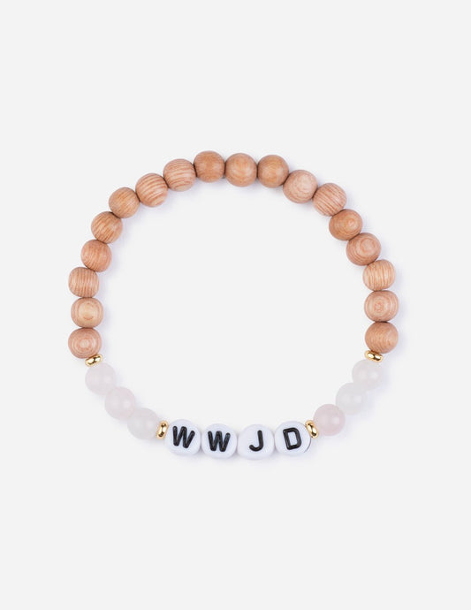 WWJD Wooden Letter Bracelet Elevated Faith