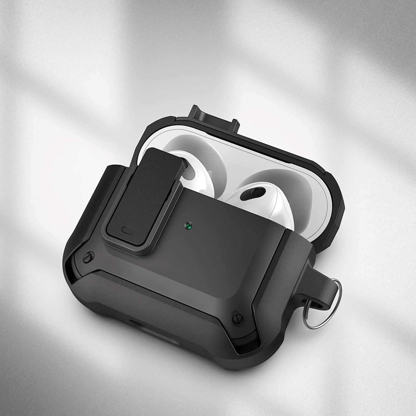X-Armor for Airpods 3rd Generation Case with Locking Lid | Protective Carrying Pod with Carabiner Keychain (Airpods Gen 3) DailySale