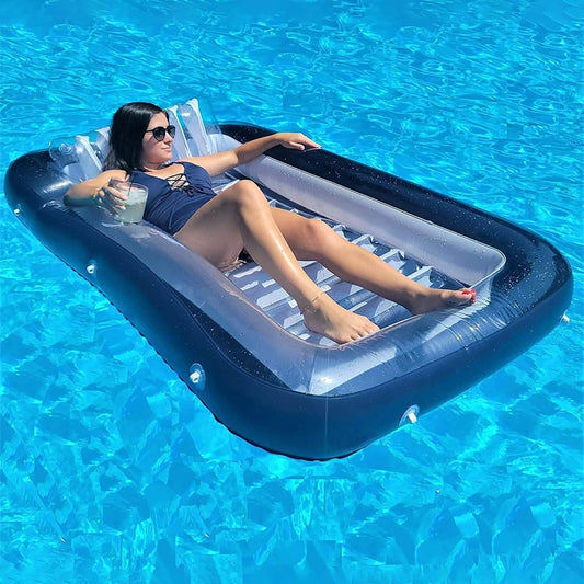 XL Floating Pool Bed, Inflatable Water Lounger Raft DailySale