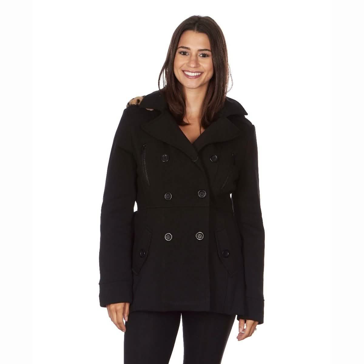 Yoki Women's Leopard Faux Fur Hooded Fleece Coat DailySale