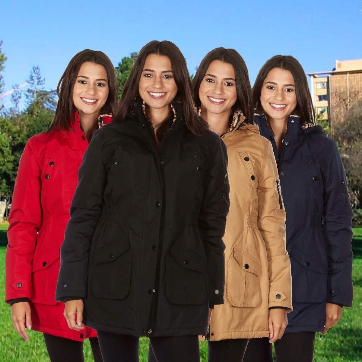 Yoki Women's Long Heavy Weight Coat with Leopard Sherpa Lining and Hood DailySale