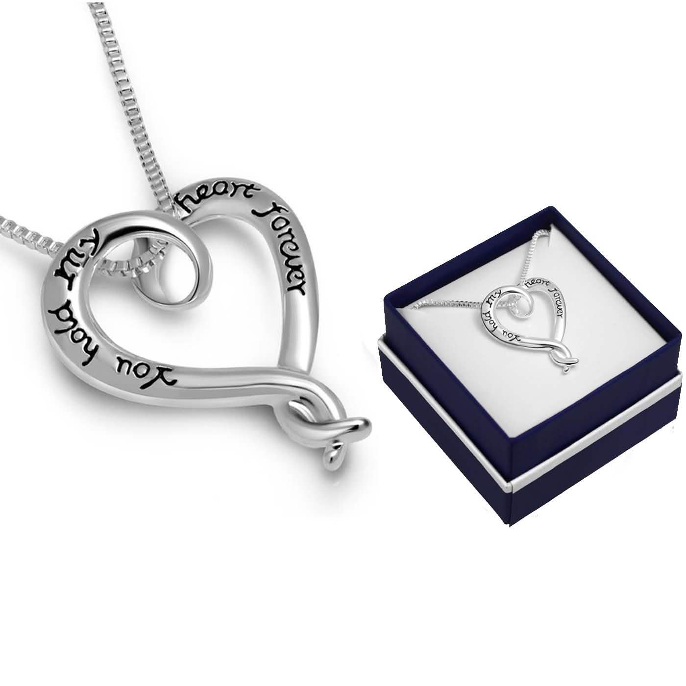 "You Hold My Heart Forever" Heart Necklace DailySale