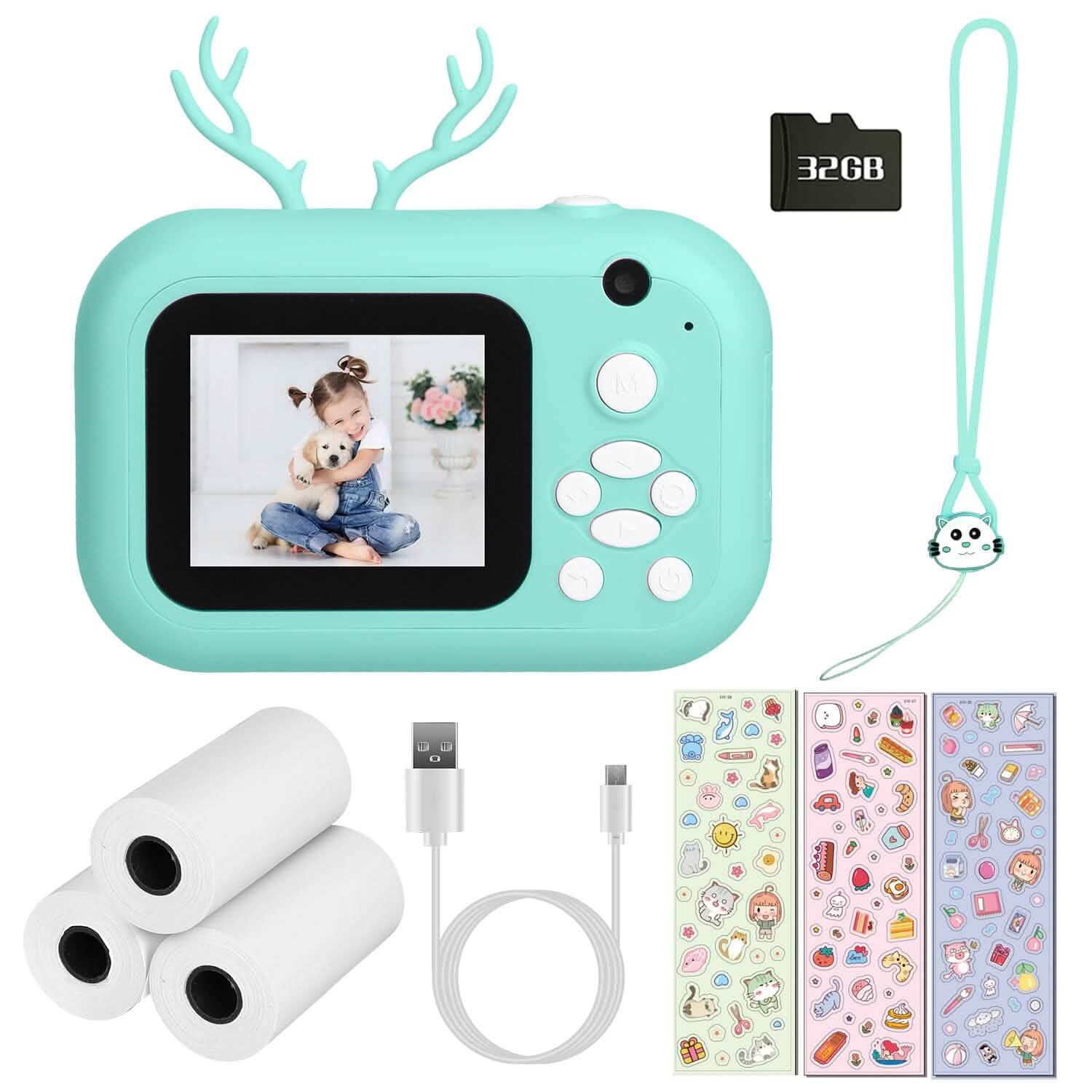 Zero Ink Selfie Camera 1080P HD Video Recorder with Dual Lens 3 Roll Print Papers DailySale