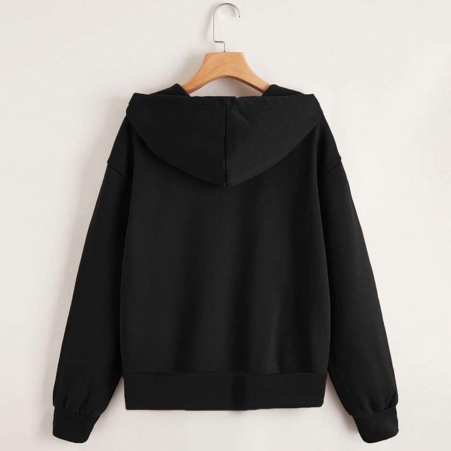Zip Up Drop Shoulder Drawstring Hoodie DailySale