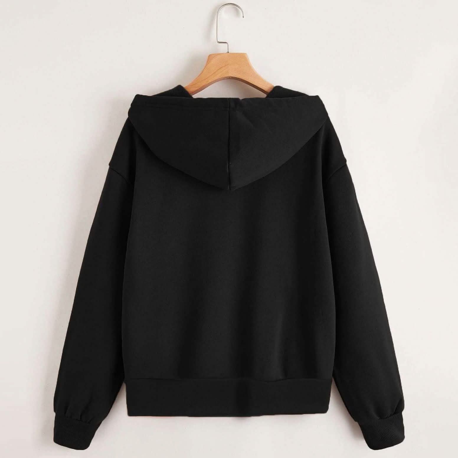 Zip Up Drop Shoulder Drawstring Hoodie DailySale