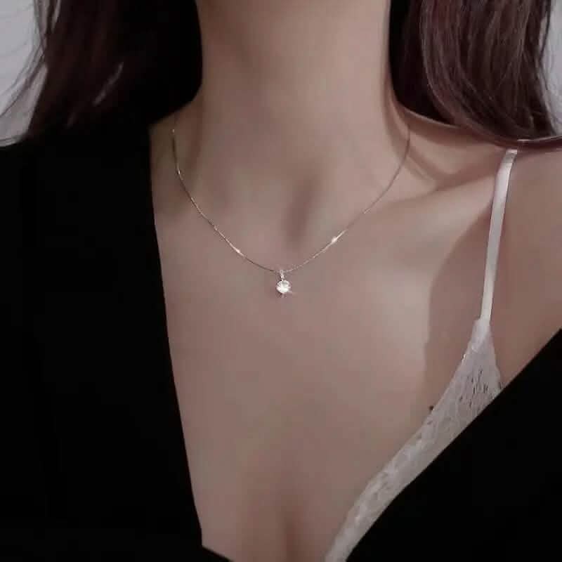 Zirconia Water Drop Pendant Clavicle Chain Necklace DailySale